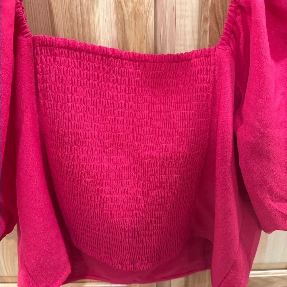 Abercrombie & Fitch Pink Puff Sleeve Sweetheart Corset Top Size L Magenta Pink